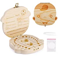 Los mejores  - Spanish texto bebé dientes caja- Aitsite save cajas de madera personalizada caja de recuerdos de hoja caduca…